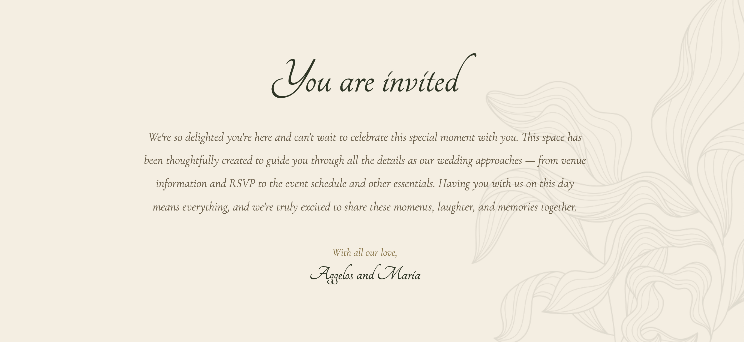 You are invited — Aggelos and Maria