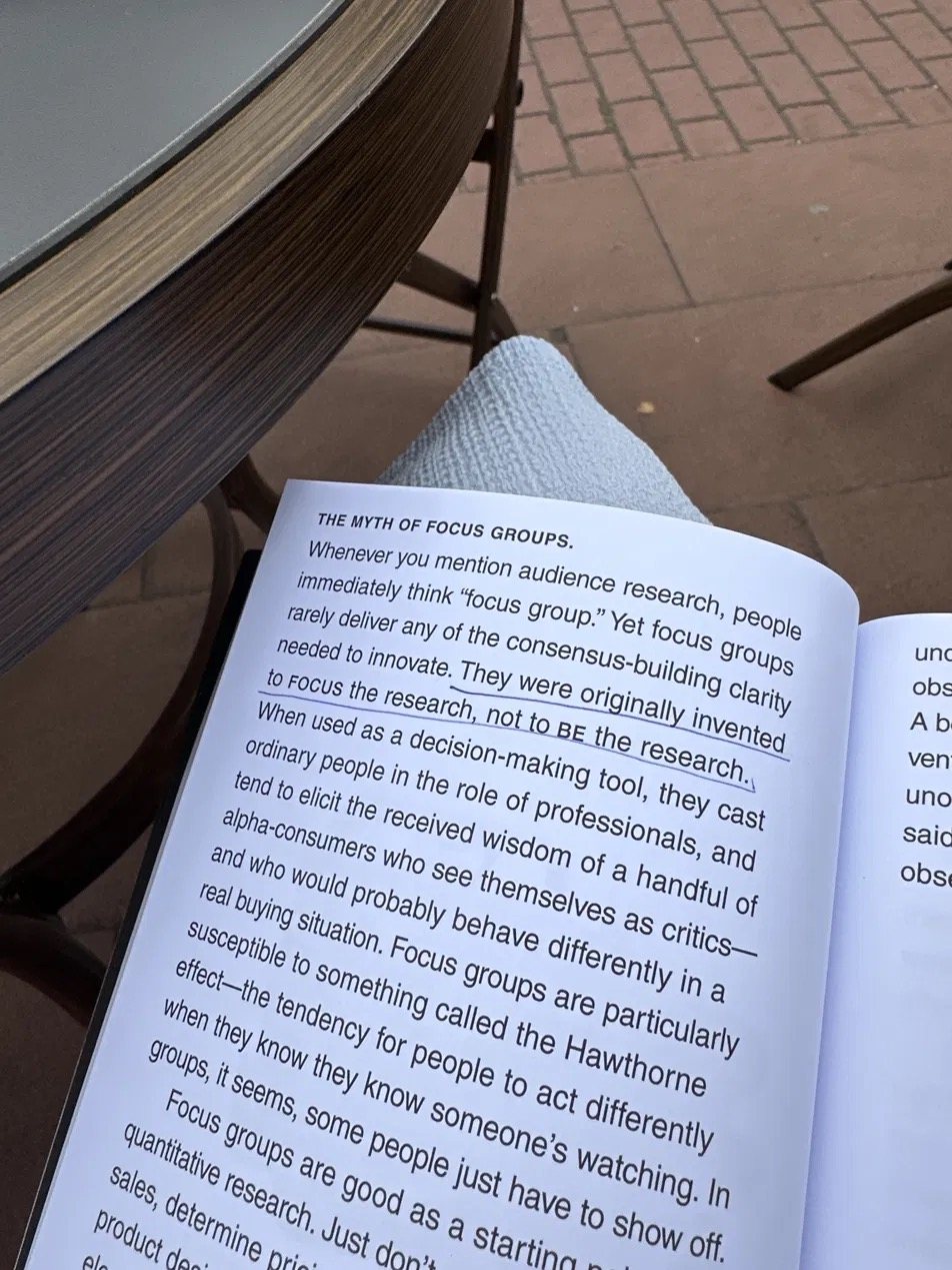 The Myth of Focus Groups page from The Brand Gap