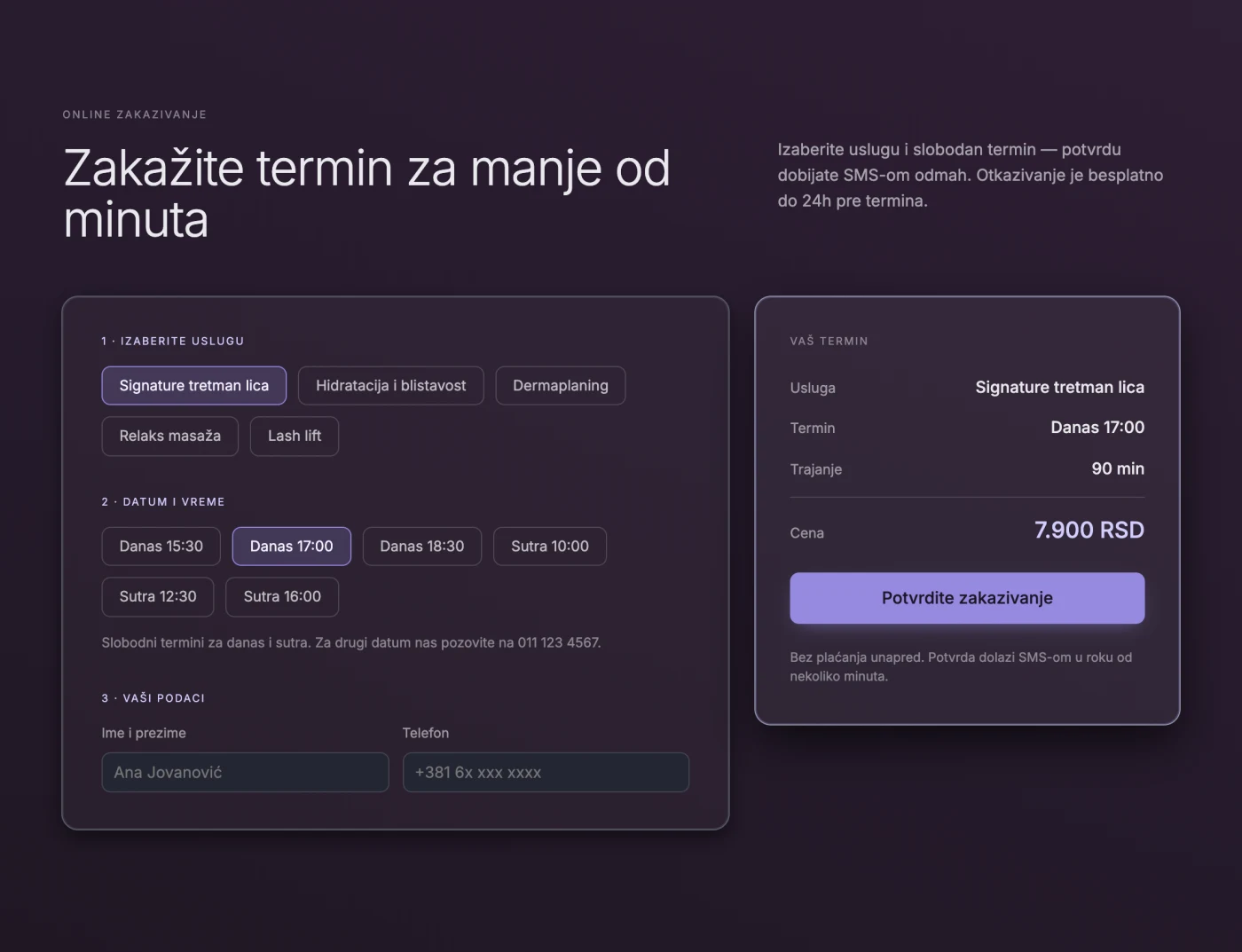 Online booking — Website Design for Beauty Salons